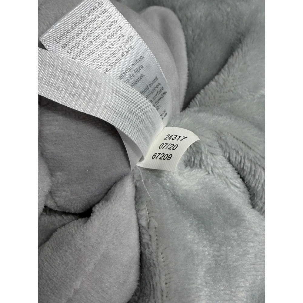 Carters Elephant Lovey Security Baby Blanket Gray White Cuddle Plush Back Up